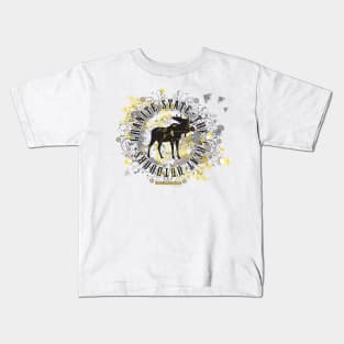 NH Moose Medallion (Black and Yellow) Kids T-Shirt